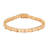 Ethiopian Opal Bracelet Plated With Yellow Gold Rhodium Made Of Sterling Silver. - Fashion Apparel 