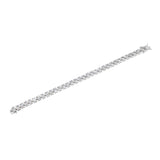 Sterling Silver Band Style Ring With Rhodium Plating And White Topaz Stones - Fashion Apparel 