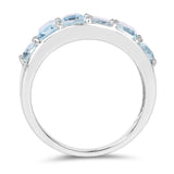 4.08 Carat Genuine Blue Topaz .925 Sterling Silver Ring-9 - Fashion Apparel 