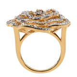 Zircon Natural Topaz Sterling Silver Ring Polished With Yellow Gold Rhodium. - Fashion Apparel 