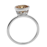 Citrine Ring Plated With Rhodium In Sterling Silver - Fashion Apparel 