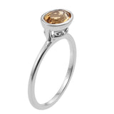 Citrine Ring Plated With Rhodium In Sterling Silver - Fashion Apparel 