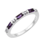 A Round White Zircon Sterling Silver Ring Polished With Rhodium. - Fashion Apparel 