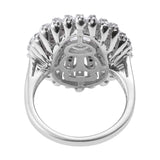 Petalite Ring With Natural White Zircon Polished With Rhodium In Sterling Silver. - Fashion Apparel 