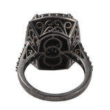 Stunning Black Rhodium Plated Sterling Silver Ring With Black Spinel And  Rutile Quartz. - Fashion Apparel 
